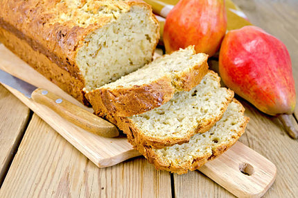 Cake aux poires caramélisées et zestes de citron