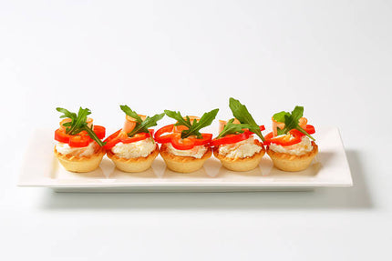 10  Mini tartelette salée tartare de tomates au basilic et huile d'olive, jambon cru