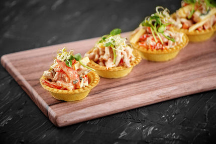 10  Mini tartelette à la ricotta-citron-ciboulette chair de crabe et pamplemousse