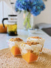 10 Verrine d’ananas et gingembre, coulis mangue, crumble coco, mousse mangue et pistache